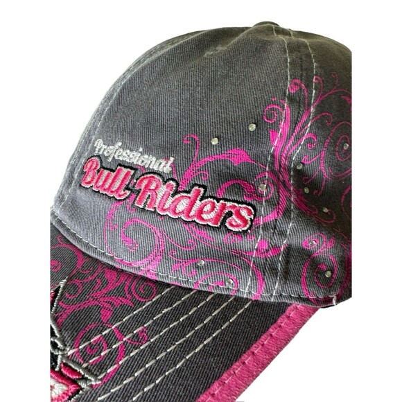PBR Professional Bull Riding Ladies Pink Grey Outdoor Cap Hat Adjustable- HTF - Picture 8 of 14
